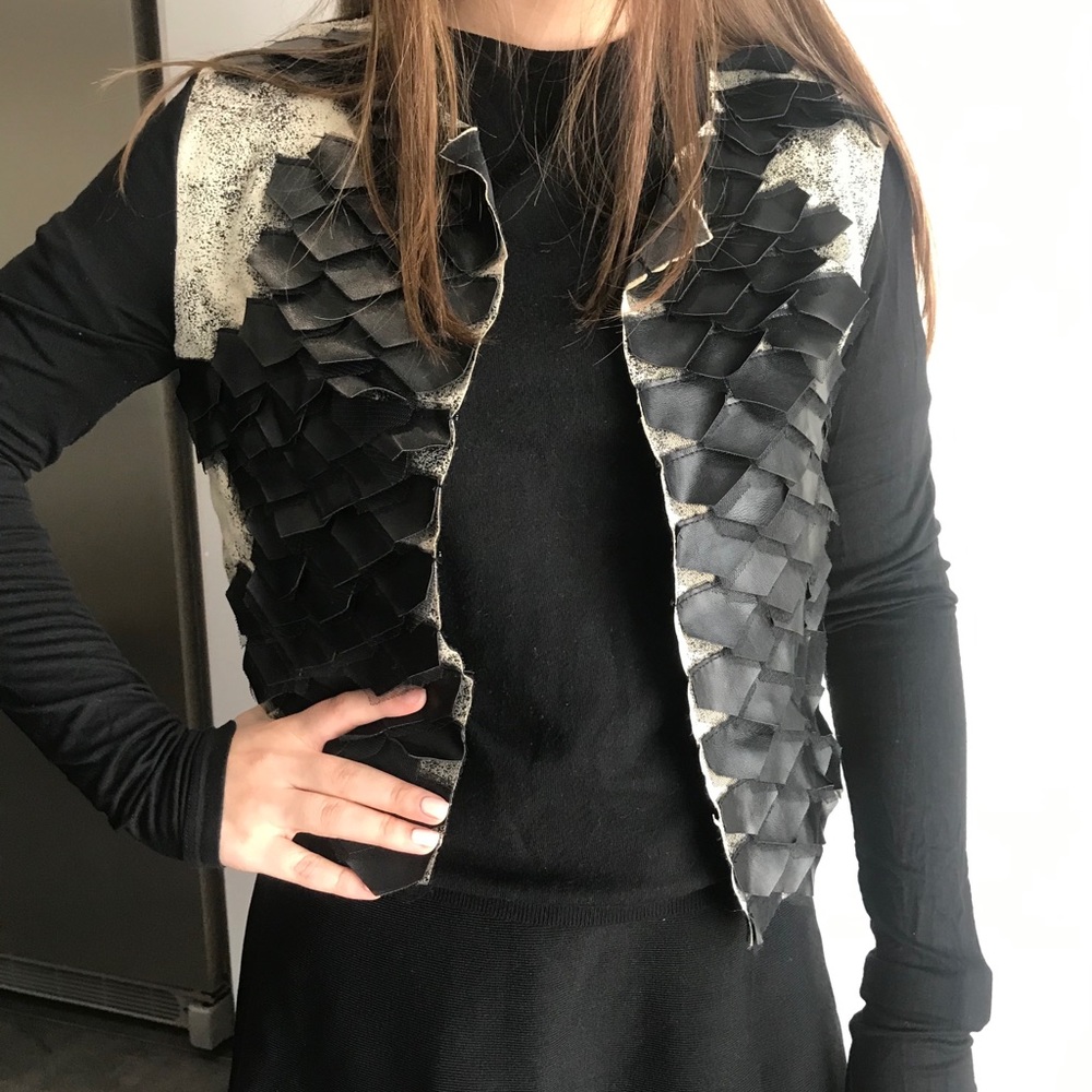 Scaled vegan leather vest